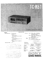 Sony TC-K51 - Service Manual 